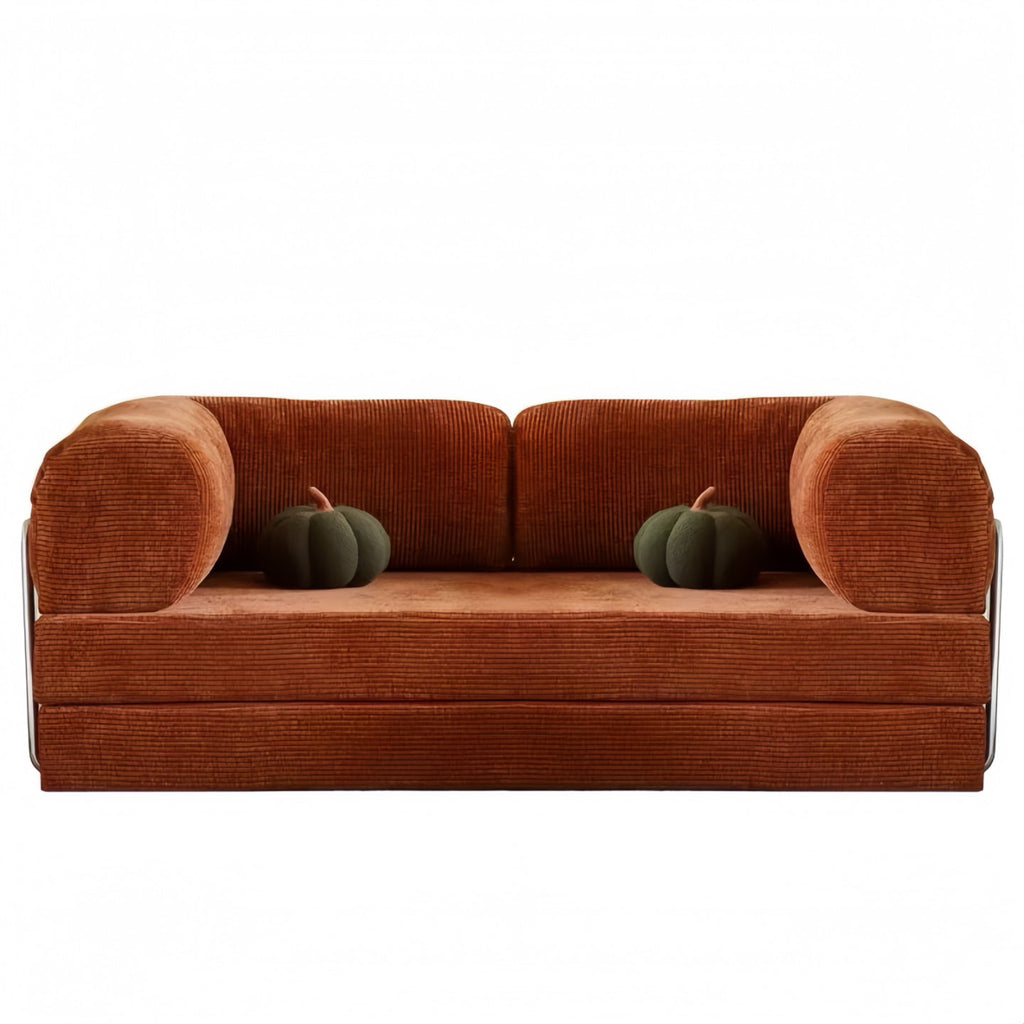 Vintage-style reversible sofa, compressible and foldable fabric sofa bed NC690