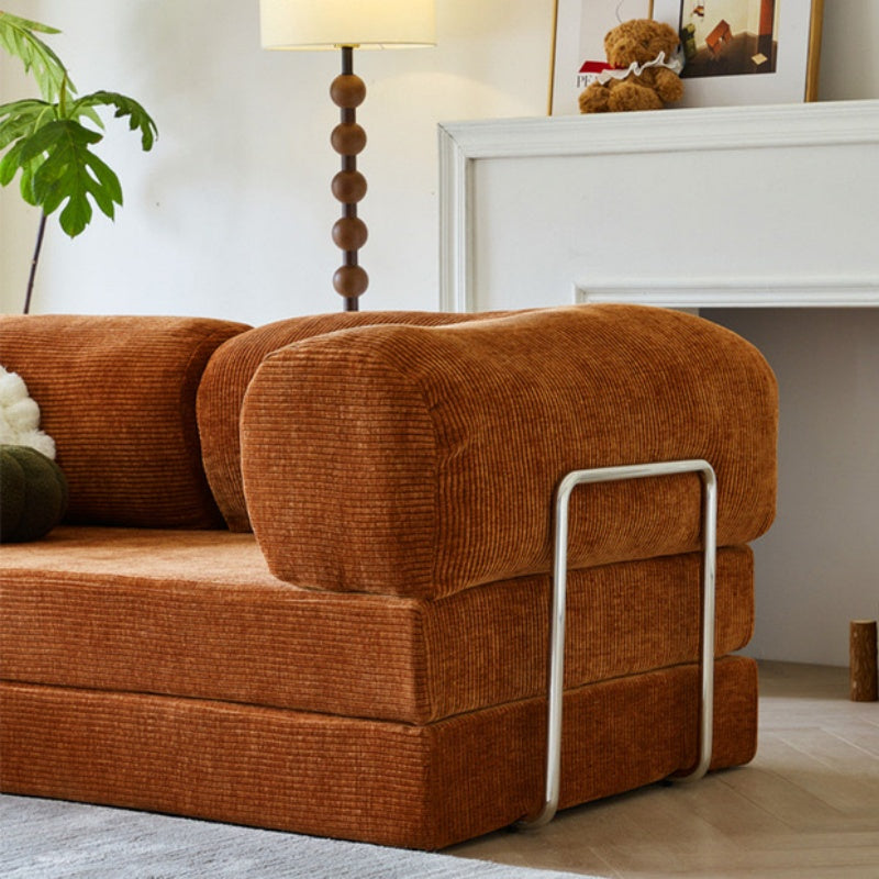 NC690 Vintage-style reversible sofa, compressible and foldable fabric sofa bed