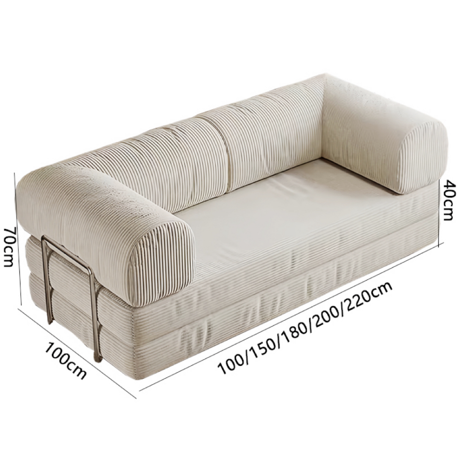 Vintage-style reversible sofa, compressible and foldable fabric sofa bed NC690