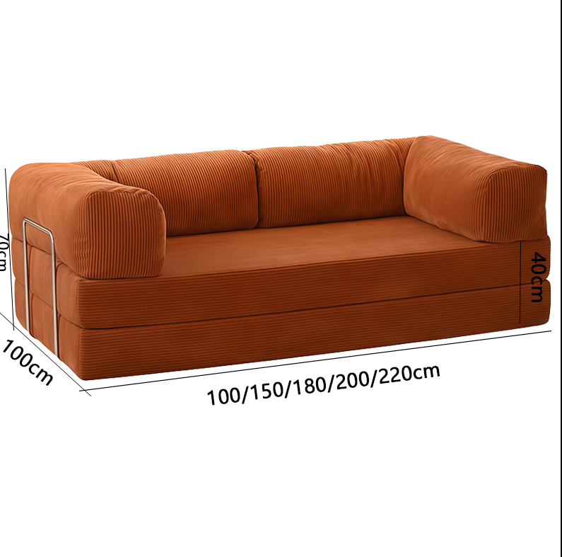 Vintage-style reversible sofa, compressible and foldable fabric sofa bed NC690